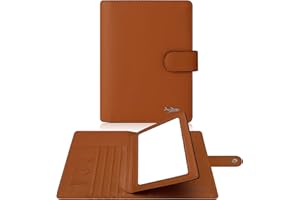 BAPHITY Passport Holder Women, Genuine Leather Passport Wallet RFID Blocking for Men and Women, Passport Cover with Snap Closure Fit for Immunization Record Card - (Brown