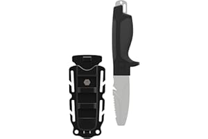 GEAR AID Tanu Dive and Rescue Knife with Sheath, 3” Blunt Tip Blade, Gray
