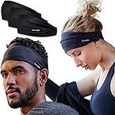 Sweatband for Men and Women - Unisex Non Slip Headband That Wicks Moisture and Eliminates Excess Sweat - Durable & Long-Lasting - Running, Sports, Gym