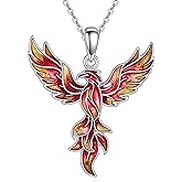 CUPENDA Phoenix Necklace S925 Sterling Silver Rising Phoenix Pendent Jewelry Gifts for Women