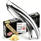 Gourmet Easy Garlic Press Lifetime Replacement, No Need to Peel, Fine Mince | Rust-Resistant Stainless Steel Garlic Mincer To