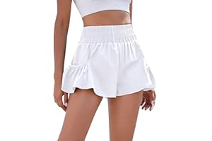 BMJL Womens High Waisted Shorts Athletic Running Shorts Workout Gym Quick Dry Flowy Shorts with Pockets