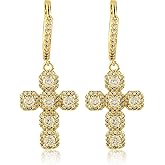 Jewel of Rocks JOR Criss Cross with CZ Hoop Earrings Pair, Beauty Earrings Set, Women Jewelry, Dainty Gold Plated (1 Pair)