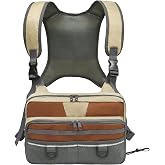 MYDAYS Fishing Chest Pack, Fly Fishing Bag for Men and Women, Tackle and Fly Boxes Storage Pack, Hunting Binocular Pack (Grey