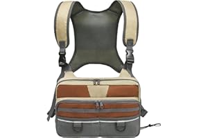 MYDAYS Fishing Chest Pack, Fly Fishing Bag for Men and Women, Tackle and Fly Boxes Storage Pack, Hunting Binocular Pack (Grey)