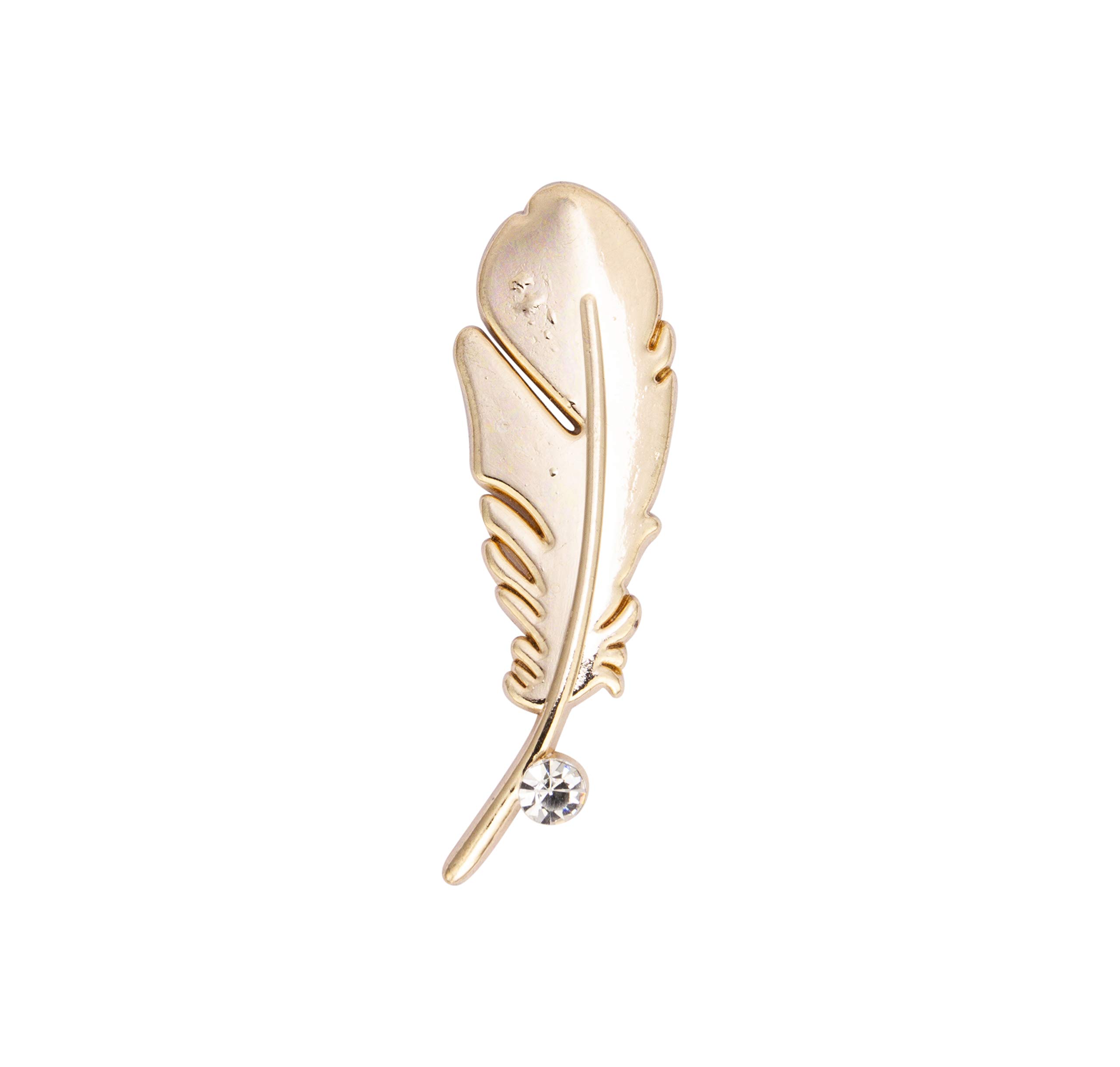 Brooch Lapel Pin for Men Golden Metal Feather Leaf Lapel Pin Badge Coat Suit Wedding Gift Party Shirt Collar Accessories