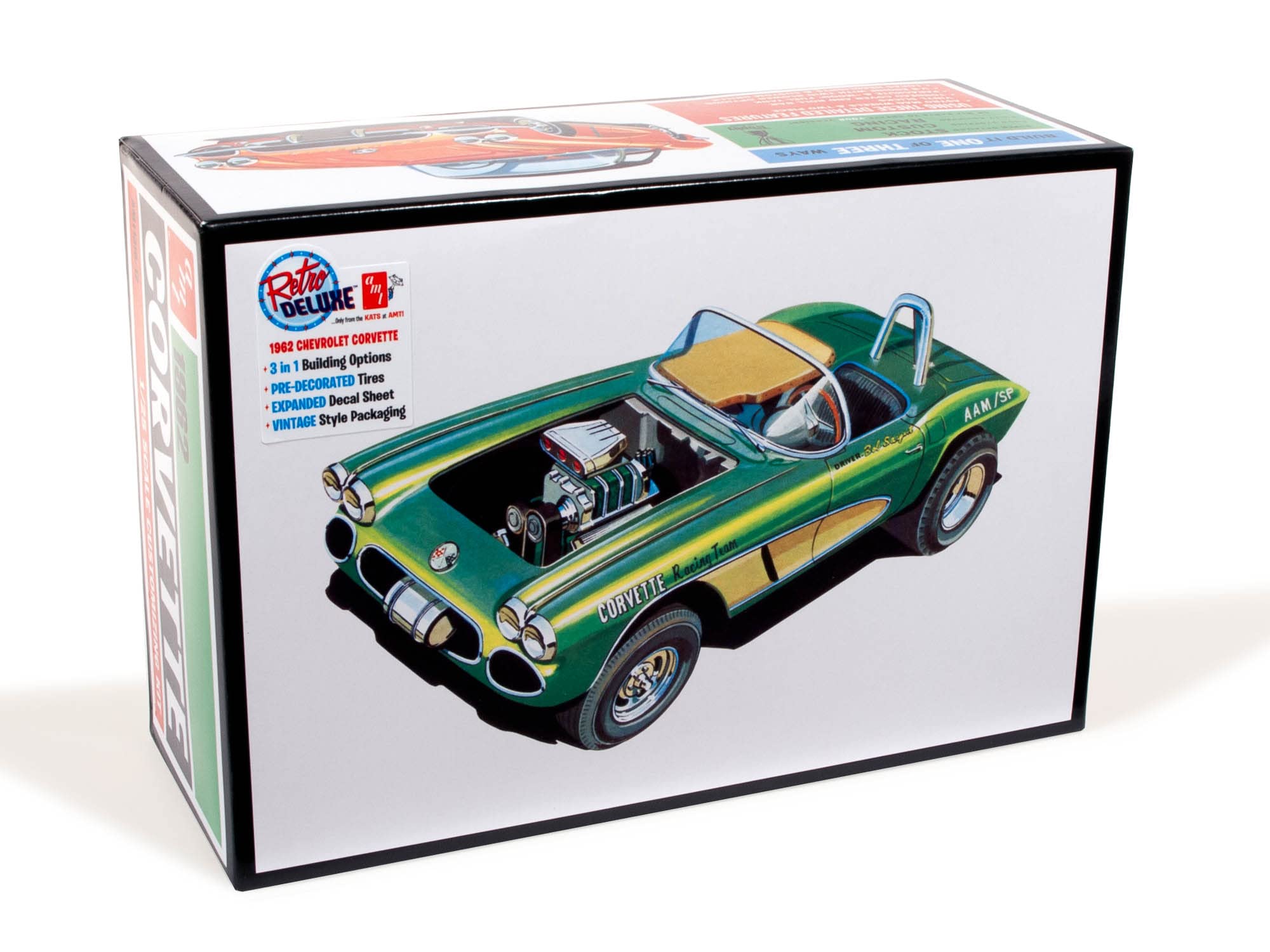 AMT Round2 AMT1318/12 1/25 1962 Chevy Corvette Model Kit, Multi-Colour