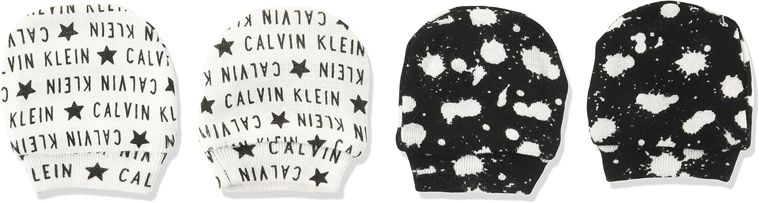 Calvin Klein Baby Mittens Gloves, Multipack, Cl Logo Star black, black Splatter, One Size: Clothing