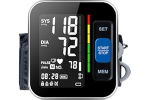 LAUKUM Blood Pressure Monitor for Home Use, Digital BP Machine Arm Type with Large LCD Display & Dual User Mode, Adjustable Arm Cuff(Black)