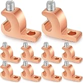 Landhoow 10 Pack Lay-in Lugs, Copper Pool Bonding Connectors, 4-14 AWG | For Swimming Pool Conduit Grounding, Secure Wire Bonding Connector, Durable Copper Alloy Construction, Easy Installation