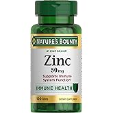 Nature's Bounty, Zinc 50mg, Immune System Skin and Antioxidant Health Support, 100 Count