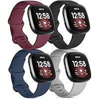 Vancle Bands Compatible with Fitbit Versa 3 Bands and Fitbit Sense Bands, Classic Soft Sport Band Strap for Fitbit Sense…
