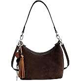 Reversible Crossbody Bag for Women, Faux Suede & Vegan Leather Satchel with Top Handle, Small Convertible Shoulder Purse