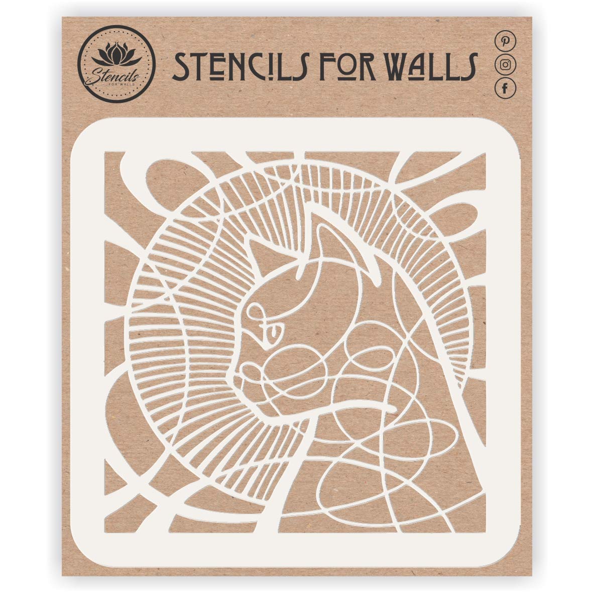 Cat Art Stencil, 16.51 x 16.51 cm (S) - Modern Expressionism Feline Wall Art Decor Poster Stencils Template for Painting