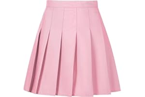 Tivifox Womens Girls Pleated Tennis Skirts High Waisted A-line Skirt School Uniform Athletic Golf Skorts with Shorts,2T-4XL