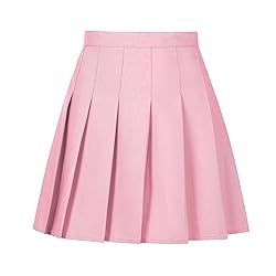 Pleated Skirt for Girls Pink School Uniform Mini