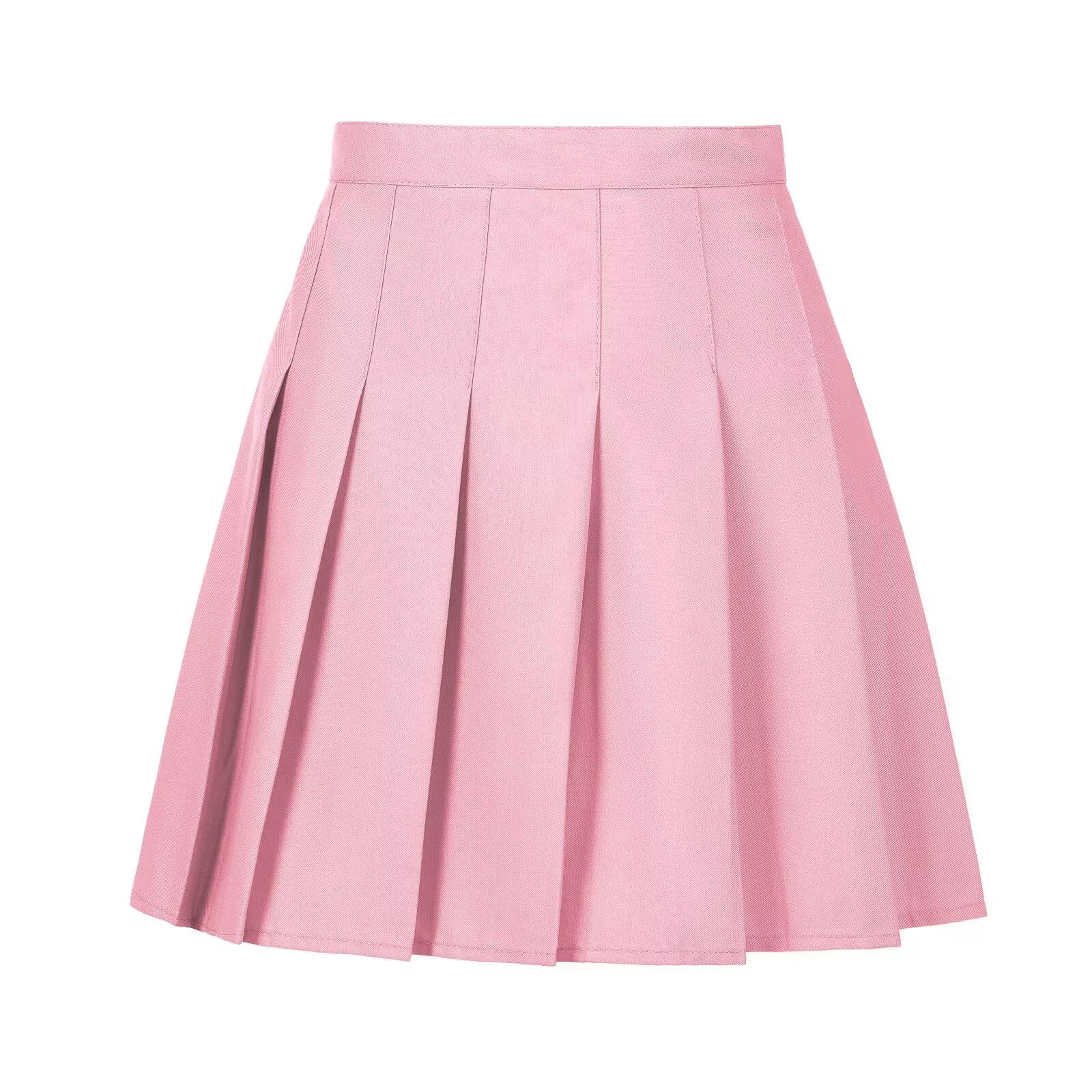 Pleated Skirt for Girls Pink School Uniform Mini