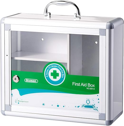 Amazon Com Glosen Wall Mounted And Portable Type 3 Layers Metal Storage Container With Child Safety Lock Household Medicine Cabinet Green Home Kitchen