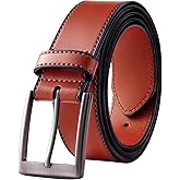 KM Legend mens Genuine Leather Dress Belt - Classic Fashion for Work Business and Casual