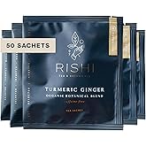 Rishi Tea Turmeric Ginger Herbal Tea - Organic Sachet Bags, Caffeine Free Blend with Spicy Ginger 
Citrus, Hot or Iced - 50 