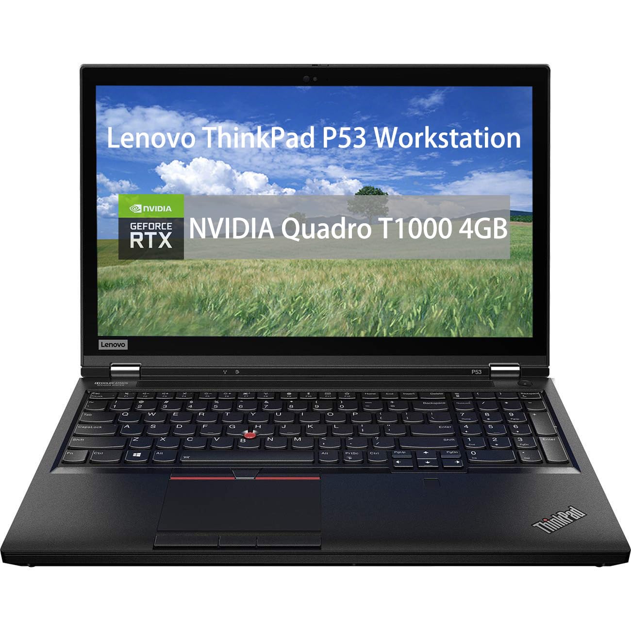 Photo 1 of Lenovo ThinkPad P53 Workstation Laptop, NVIDIA Quadro T1000 4GB, Intel Core i7-9850, 16GB RAM, 512GB SSD, 15.6" FHD 1920x1080, Backlit Keyboard, Fingerprint, Windows 10 Pro (Renewed)