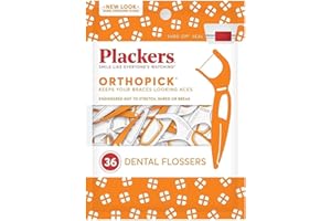 Plackers Orthopick Flosser for Braces Dental Flossers, 36 ct