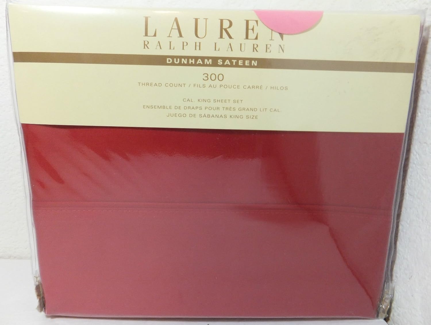 Lauren By Ralph Lauren Bedding Dunham 300 Thread Count Sateen California King Sheet Set Admiral Red