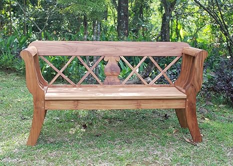Teakholz Biedermeier Bank Ca 170 Cm Gartenbank Sitzbank Holz Garten Teak Vollholz Amazon De Garten