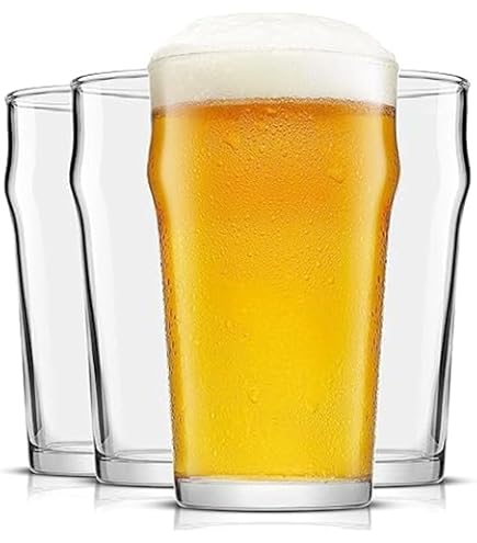 Amazon.com | GATWOEST 20 oz Beer Glasses Set of 4- Easy to Stack