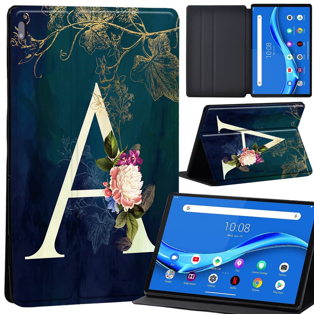 Case For Lenovo Tab M10 FHD Plus 10.3 inch (TB-X606X TB-X606F) Leather Case with Auto Wake-up, Flip Case for Lenovo Tab M10 FHD Plus Cover (initial letter A)