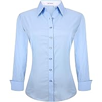 Alex Vando Womens Dress Shirts Regular Fit Long Sleeve Stretch Work Shirt