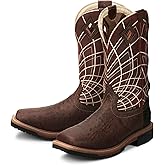 Justin Derrickman 12" Waterproof Work Boots for Men with Composite Safety Toe, Full-Grain Leather Upper, and Oil- and Slip-Resistant Rubber Outsole