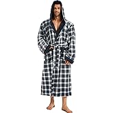 ccko Mens Robe with Hood, Big and Tall Warm Soft Plush Robes for Men, Men's Bathrobe with Pockets for Spa Bath Shower