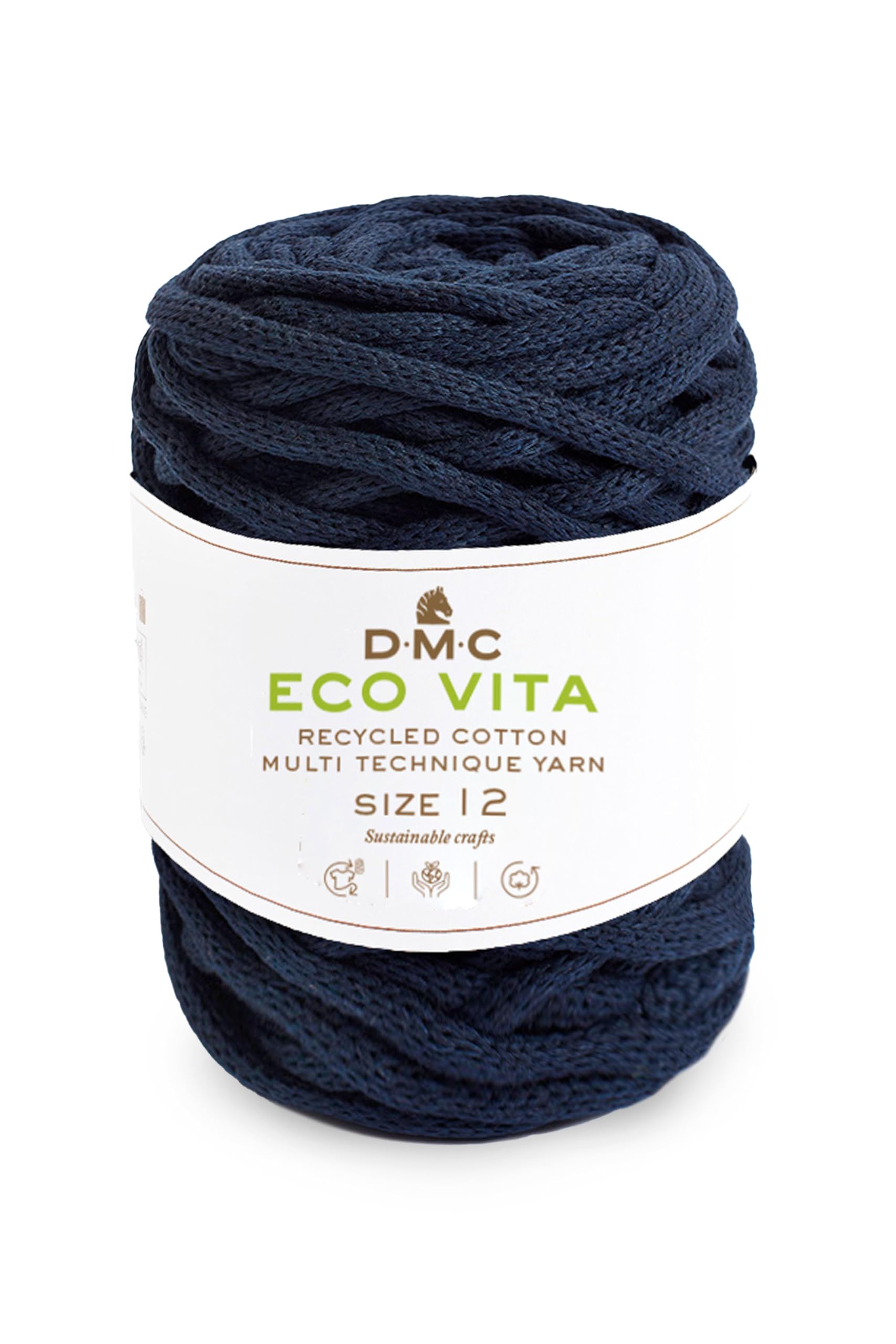 DMC Eco Vita 12, Crochet Knitting Macrame Yarn, Deep Dark Blue (74), 250g — image 1