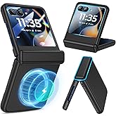 Magnetic for Motorola Razr 2025/2024 Case with Built-in Screen Protector, for Moto Razr 2025/2024 Case [Compatible with MagSafe][Hinge Protection] – Hard PC Anti-Scratch Shockproof Slim Cover -Black