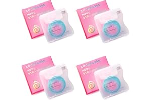 Cocofloss Woven Dental Floss, Dentist-Designed Oral Care, Strawberry Scent, Waxed, Expanding, Kid-Friendly String Floss with Coconut Oil, 4 Spools (33 yd Each)