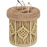 OPULANE 2 in 1 Glasses Holder, Anti-scratch Plush Lined Eyeglass Holder Stand for Nightstand Desk Eye-glass Storage Organizer