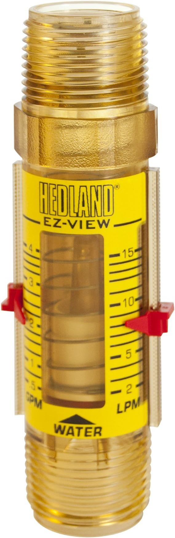Hedland H621-004-R EZ-View Flowmeter, Polyphenylsulfone, For Use With Water, 0.5 - 4 gpm Flow Range, 1" NPT Male