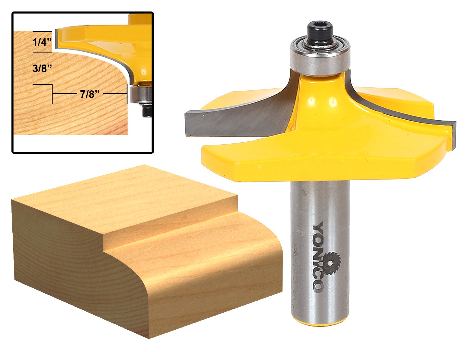 Yonico 13140 - Table Edge Router Bit, Thumbnail - Diameter: 2-1/4", Cutting Depth: 7/8" - 1/2" Shank — image 1