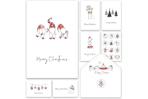 Christmas Cards - Pack of 24-6 Assorted Designs Merry Christmas Cards with Envelopes - Bulk Greeting and New Years Cards Perf