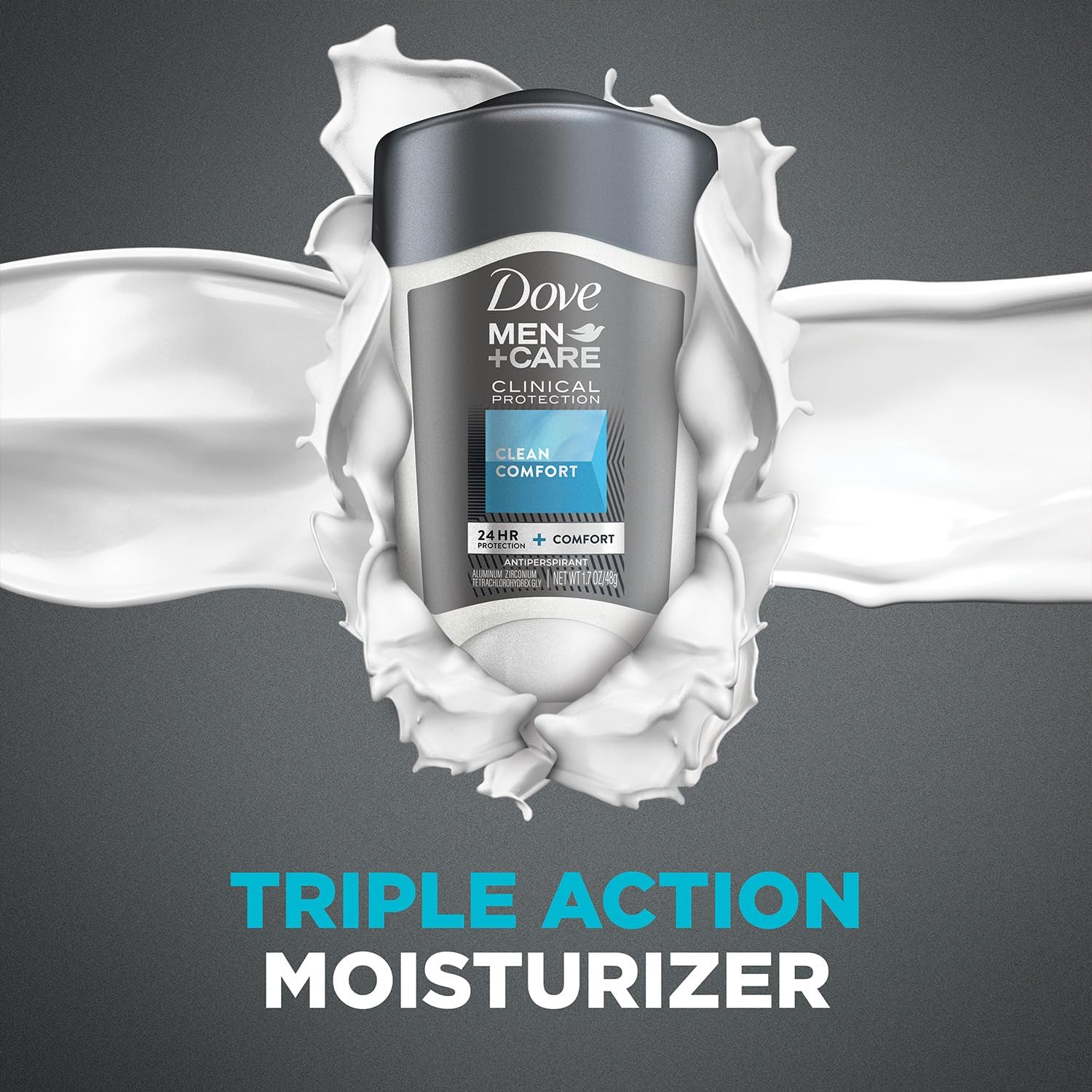 DOVE MEN + CARE Clinical Protection Antiperspirant Clean Comfort Stick for Men 96-Hour Sweat and Odor Protection Clinical Strength Antiperspirant with 1/4 Moisturizing Cream 1.7 oz