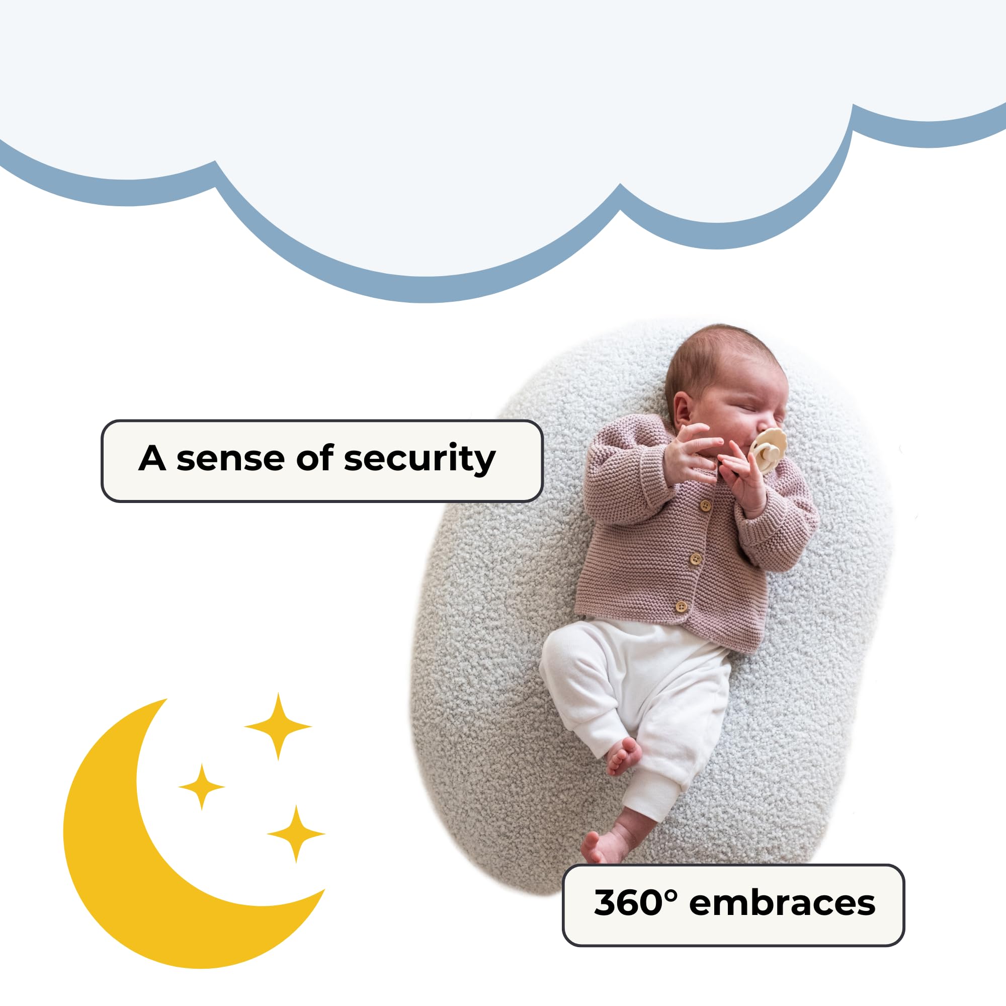 Love bug Baby Lounger Cover - Newborn Lounger Cover - Baby Lounger - Turn Any Pregnancy Pillow Nursing Pillow into a Lounger - Removable Cover - Soft Teddy Fabric