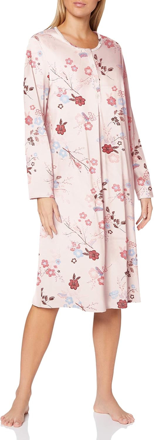 CALIDA Mystic Nights – Camicia Da Notte Lunga Donna – Blu Cobalto, Vestibilità Regolare – Morbida E Confortevole
