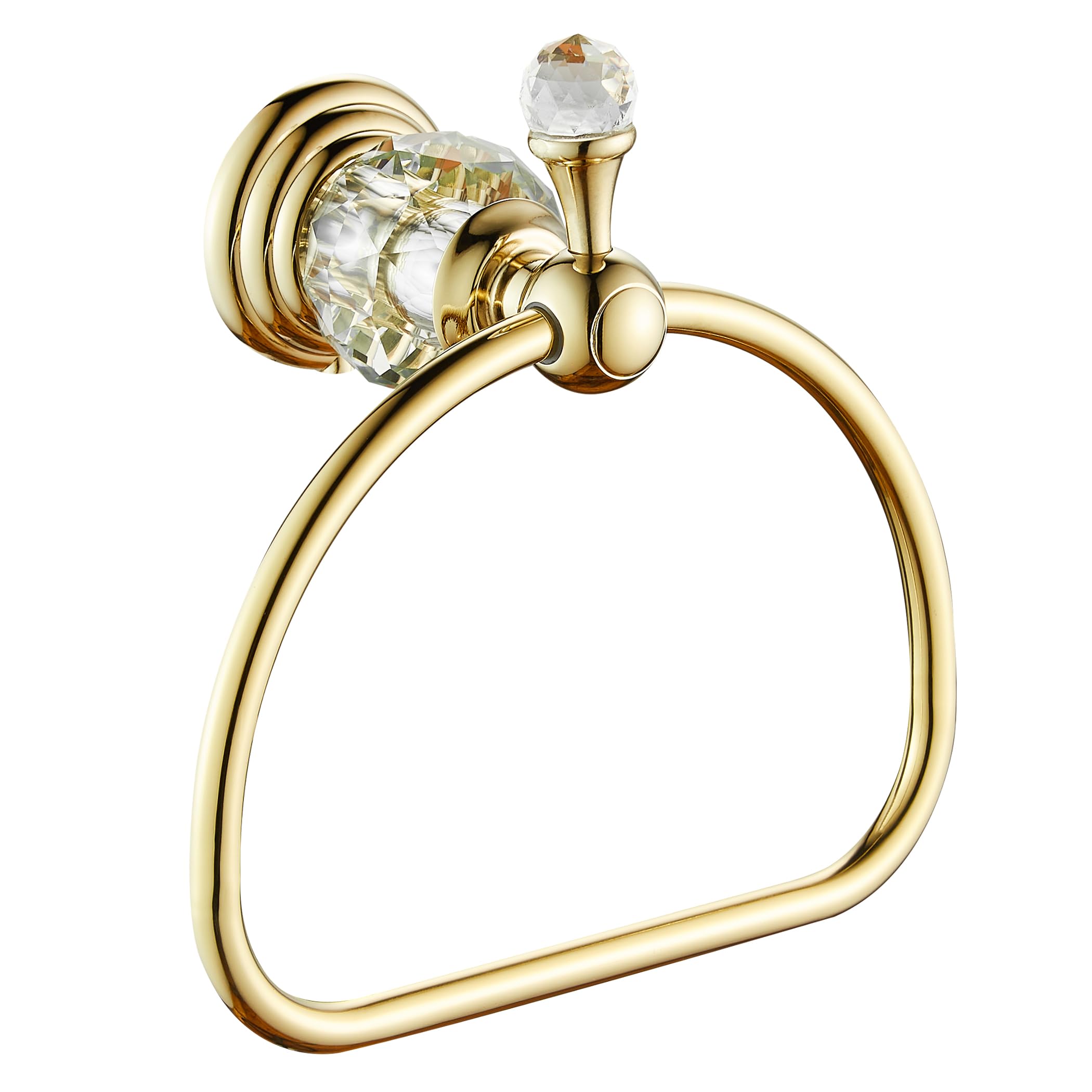 Photo 1 of WOLIBEER Gold Towel Ring, Hand Towel Holder for Bathroom,Crystal Towel Holder, Round Hand Towel Ring Wall Mounted.