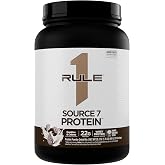 Rule 1 Proteins Source 7 Protein, Cookies &amp; Cream, 20 Servings | Decadent Flavor, Velvety Smooth Texture, 22g Anytime Protein, and 10g Naturally Occurring EAAs from 7 Premium Sources