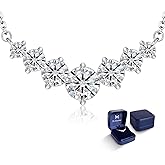 Moissanite Necklace for Women, 2.8CT-5CT Lab Created Diamond Pendant, Adjustable Sterling Silver Chain, Engraved 'I LOVE YOU', Wedding Necklace for Bride, Romantic Gift for Wife Mom Girlfriend, Birthday Anniversary Christmas Jewelry