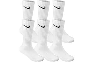 Nike Men/'s Performance Cotton Cushioned Crew Socks, 6 Pair Medium (shoe size 6-8) (White) Six Pack