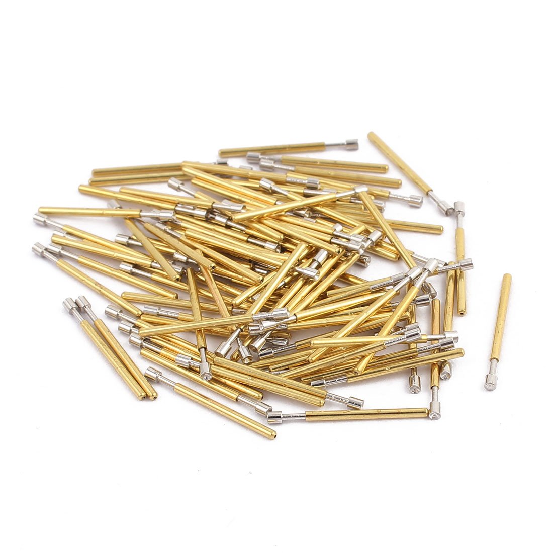 sourcingmap 100pcs P75-A2 1.0mm Dia 16.8mm Length Metal Spring Pressure Test Probe Needle