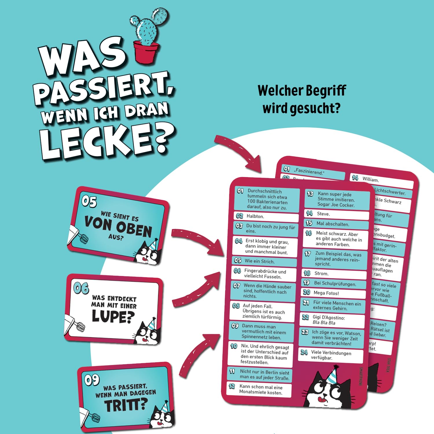 Moses. was passiert, wenn ich dran lecke? - Absurdes Party-Ratespiel mit verrückten & lustigen Fragen, kommunikatives Kartenspiel für 3-8 Spieler ab 14 Jahren 4