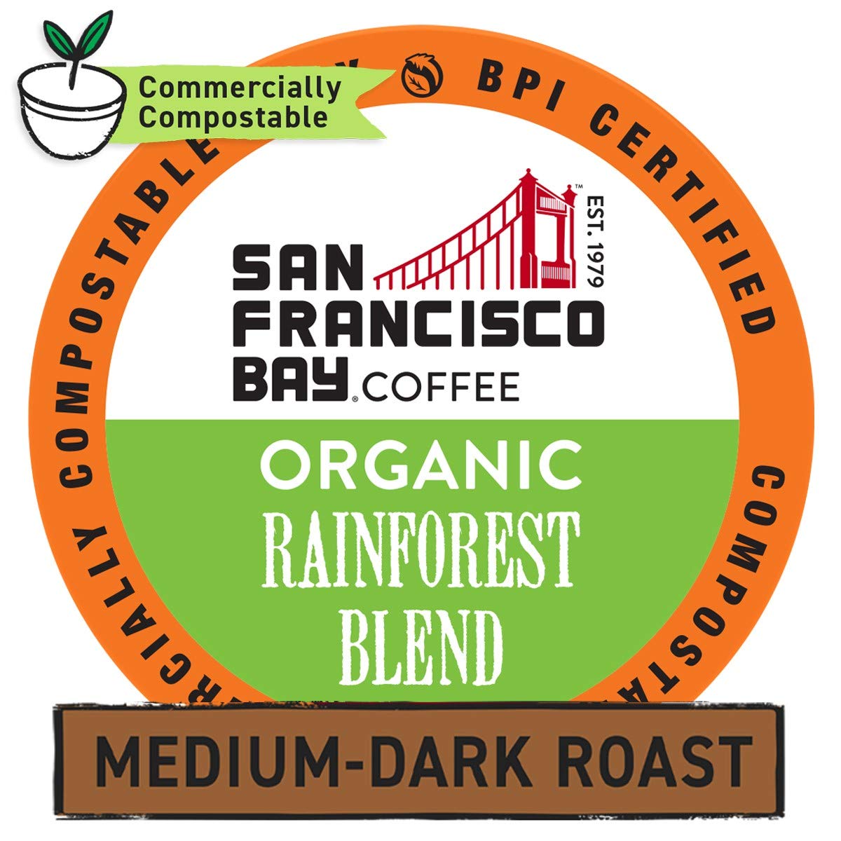 San Francisco Bay Compostable Coffee Pods Organic Rainforest Blend